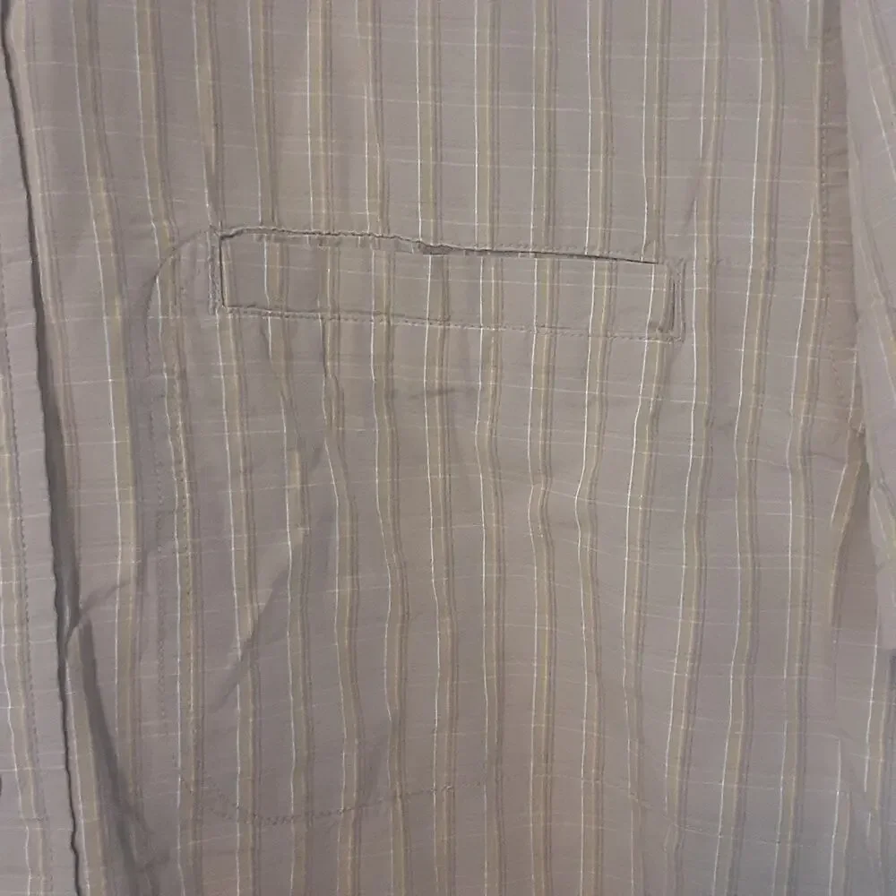 THE NORTH FACE Mens Short Sleeve Casual Beige Button Up Shirt Size L Outdoors